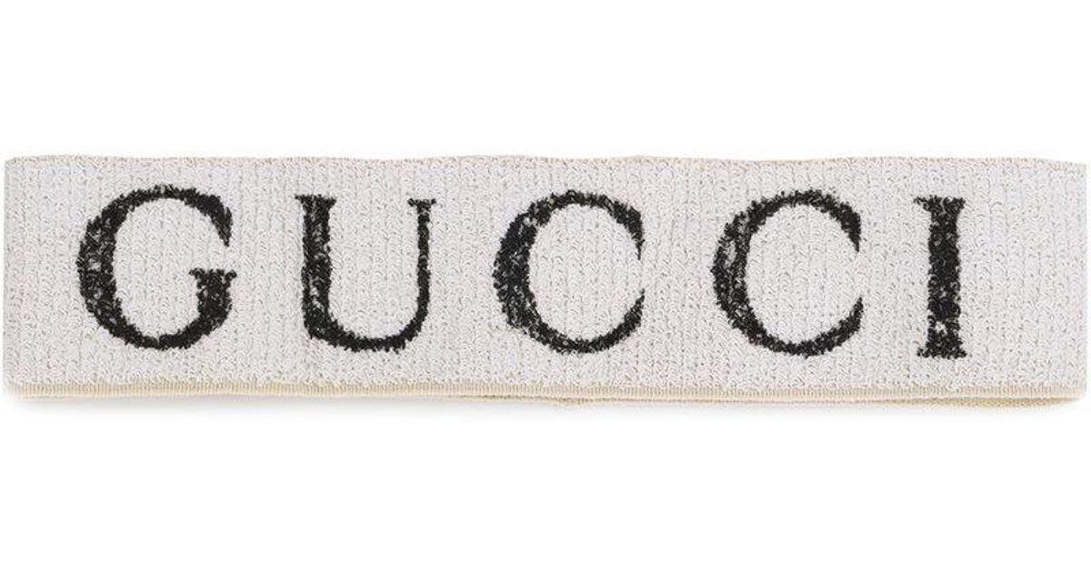 Gucci White Logo - Lyst Logo Print Headband in White