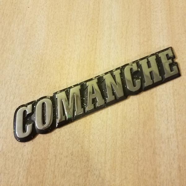 Jeep Comanche Logo - Jeep Comanche badge emblem uppercase chrome letters on black