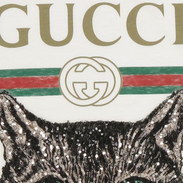 Gucci White Logo - White Logo T-Shirt With Mystic Cat - Desired Sense