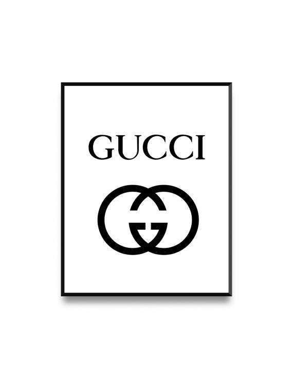 Gucci White Logo - Gucci Print, Fashion Illustration, Gucci Logo Printable, Gucci Logo ...