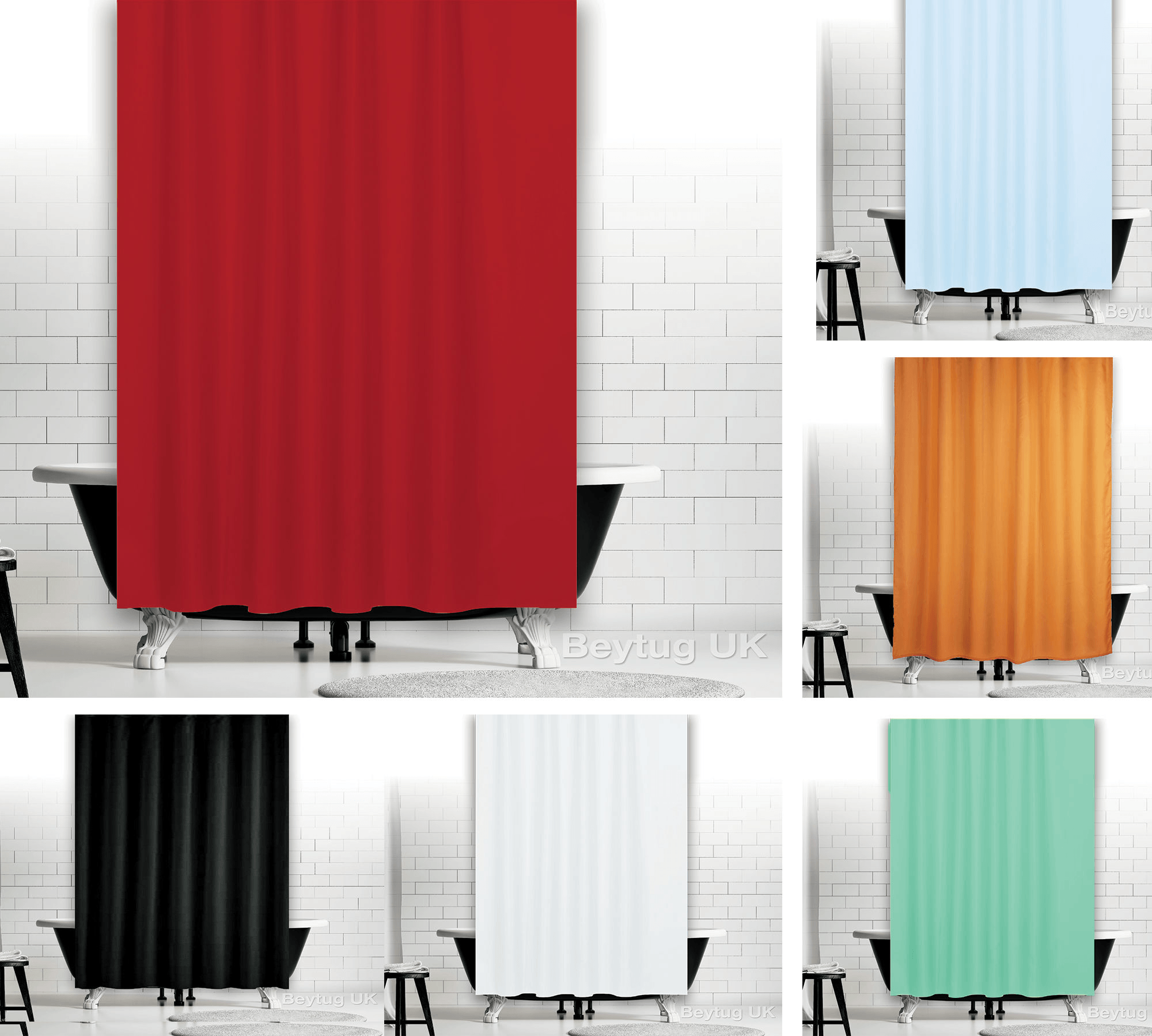 Green and Orange O Logo - Fabric Extra Long Shower Curtain, White Black Red Orange Blue Green ...