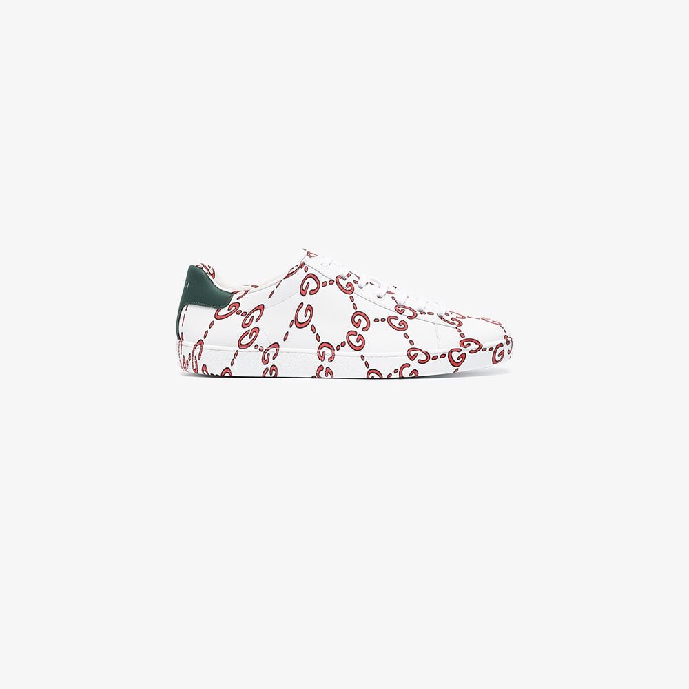 Gucci White Logo - Gucci White GG Logo Ace sneakers