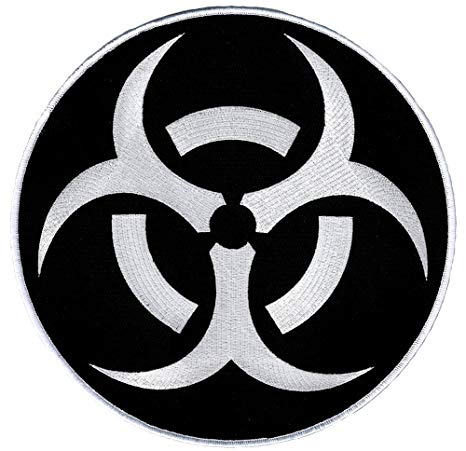 Biohazard Logo - Biohazard Symbol Large Embroidered Patch Iron On Danger