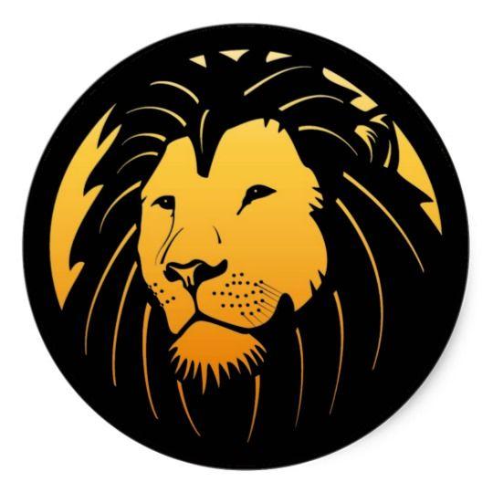 Golden Lion Logo - Golden Lion Head Logo Stickers | Zazzle.co.uk