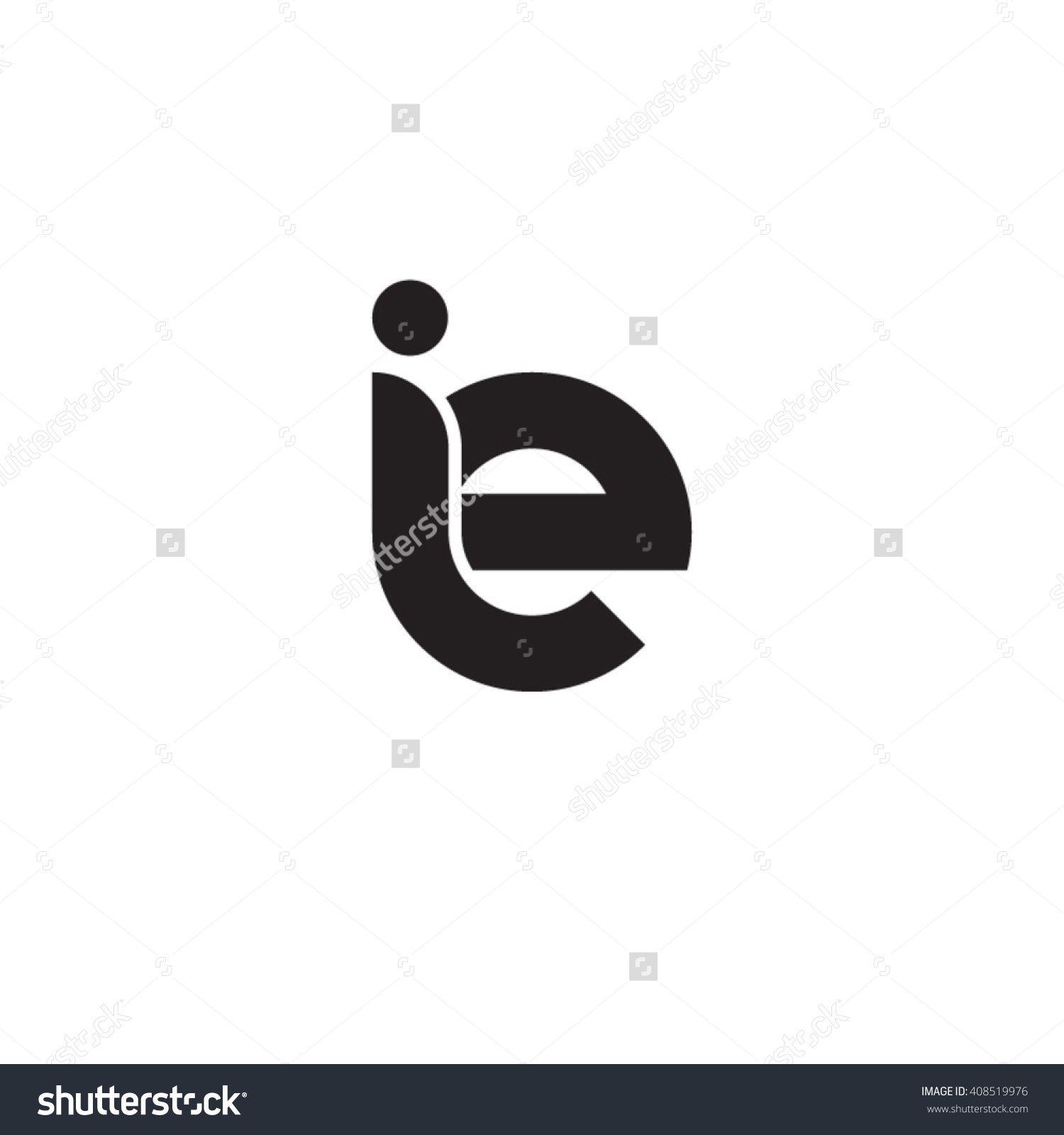 IE Logo - Initial Letter Ie Linked Rounded Lowercase Monogram Logo Black