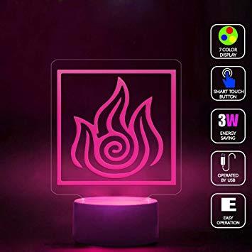 Magenta Flame Logo - Amazon.com : Avatar The Last Airbender Fire Logo Desk Lamp 3D 7 ...