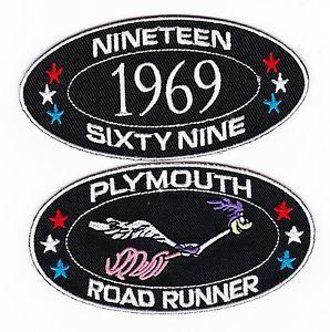 Plymouth Road Runner Logo - 1969 PLYMOUTH ROADRUNNER SEW/IRON ON PATCH EMBLEM BADGE EMBROIDERED ...