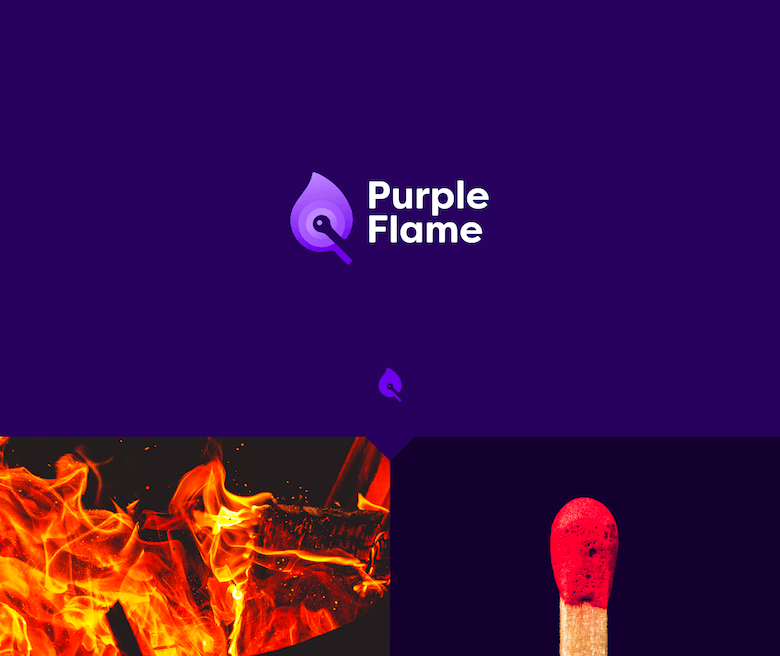 Magenta Flame Logo - Designer Creates Clever Negative Space Logos That Visualize The Name ...