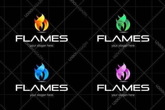 Magenta Flame Logo - Flames - Modern Logo Template ~ Logo Templates ~ Creative Market