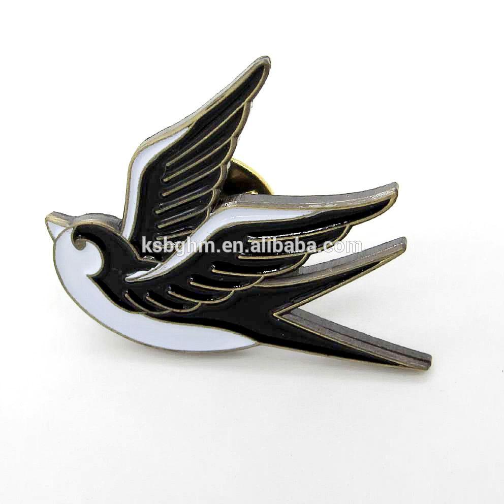 Metal Bird Logo - bird lapel pin enamel custom bird logo shape metal lapel pin badge