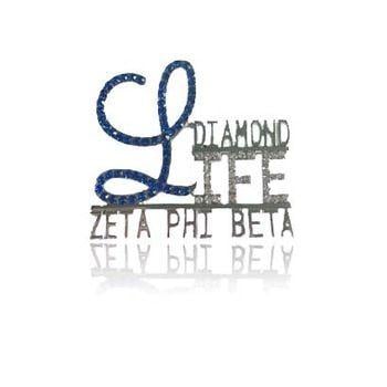 Diamond Life Logo - Zpb Zeta Phi Beta Rhinestone Diamond Life Pin Brooch Custom Logo Pin