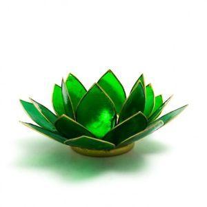 Green Lotus Flower Logo - EMERALD GREEN LOTUS FLOWER TEA LIGHT HOLDER WITH GOLD TRIM