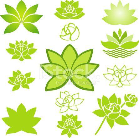 Green Lotus Flower Logo - Green Lotus Collection Stock Vector