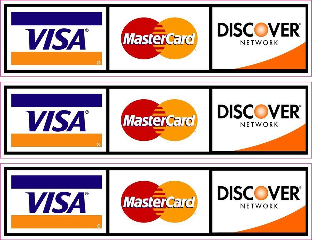 Discover Card Logo - NEW CREDIT CARD LOGO STICKER DECALS x3 Visa, MasterCard, Discover NO ...