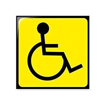 Yellow Person Logo - Warning Symbol Yellow Black Disabled Person Square Sign Mark Logo ...