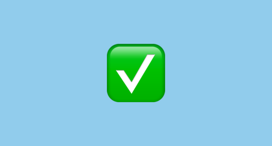 Blue Green and White Logo - ✅ White Heavy Check Mark Emoji