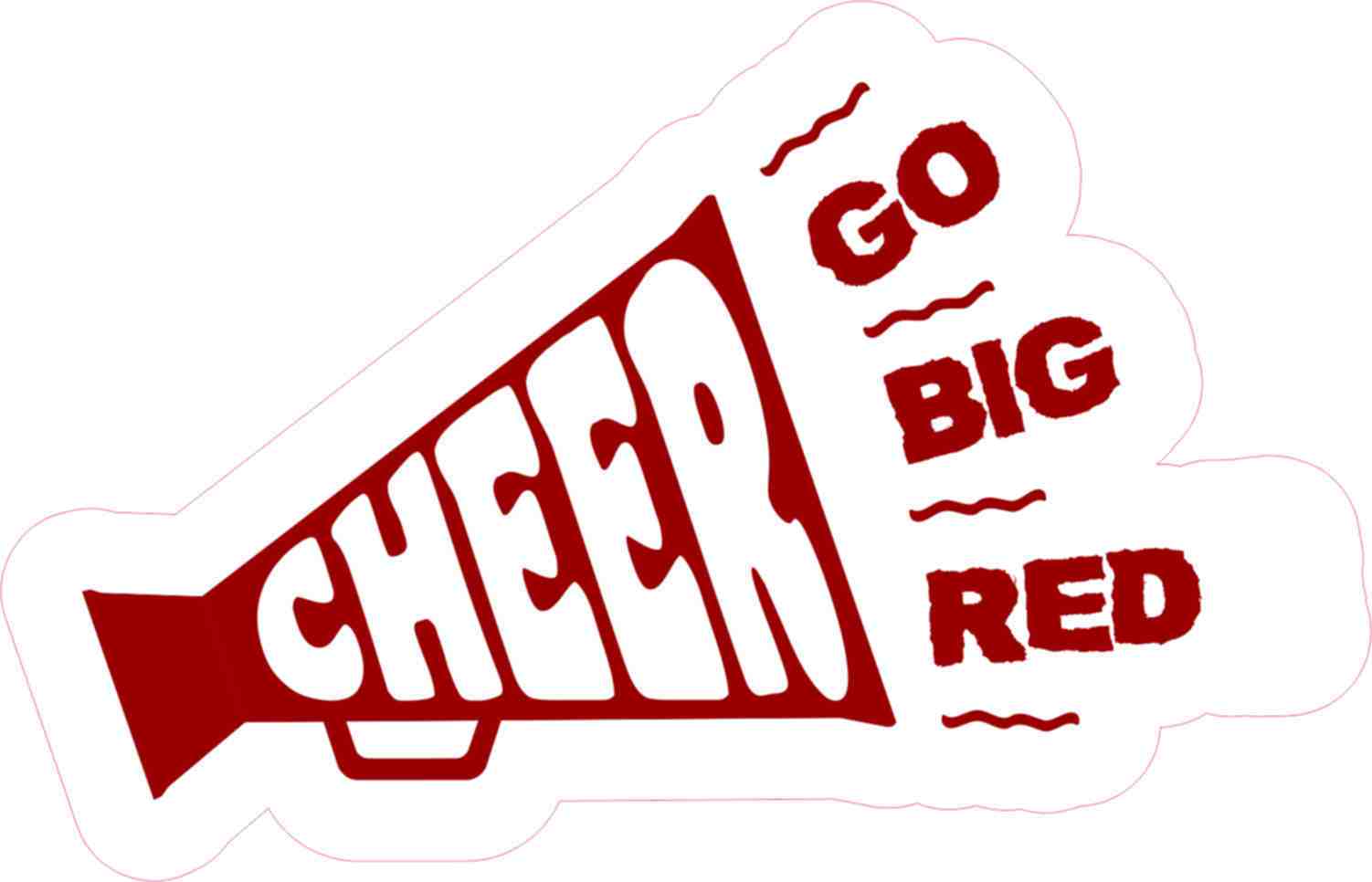 Go Big Red Logo - 5in x 3in Dark Go Big Red Megaphone Cheer Sticker Vinyl Cheerleading