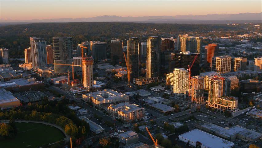 City of Bellevue WA Logo - City of Bellevue, Washington Aerial Stock Footage Video 100