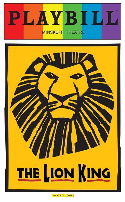 Lion King Musical Logo - The Lion King the Musical - June 2015 Playbill with Rainbow Pride ...