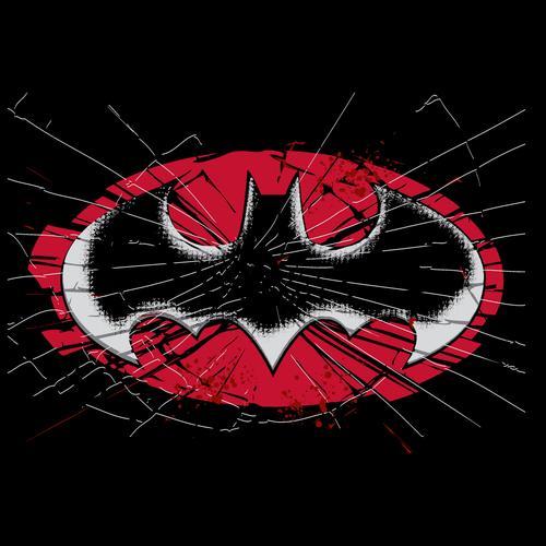 Black and Red Batman Logo - DC Comics Batman Logo Glass Official Kid's T Shirt (Black)