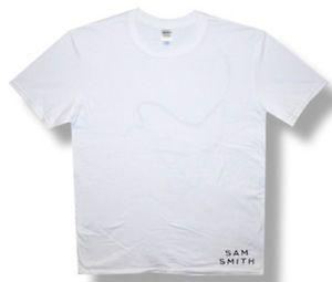 Bottom Logo - Sam Smith-Bottom Logo-Illustrated-Back Print-White Lightweight T ...