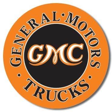 Old GMC Logo - GMC Trucks Round Tin Sign. Tin. Metal. Sign. Nostalgic. Vintage