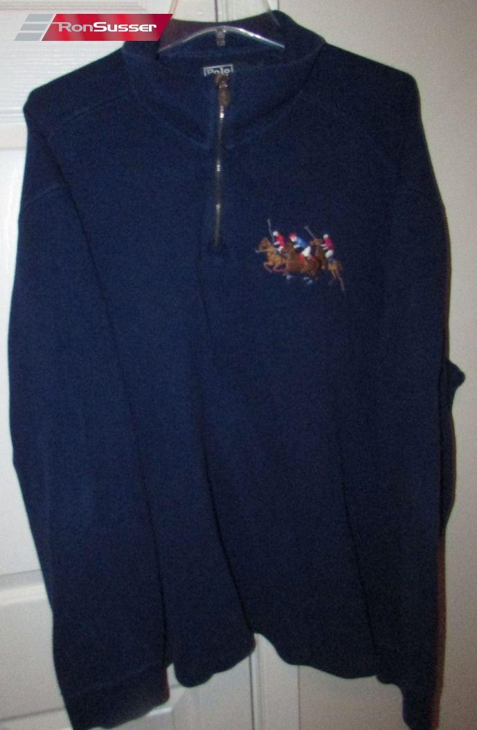 Ralph Lauren Navy Blue Polo Horse Logo - Polo Ralph Lauren Navy Blue 1/4 Zip Pullover Sweater Adult XXL 3 ...