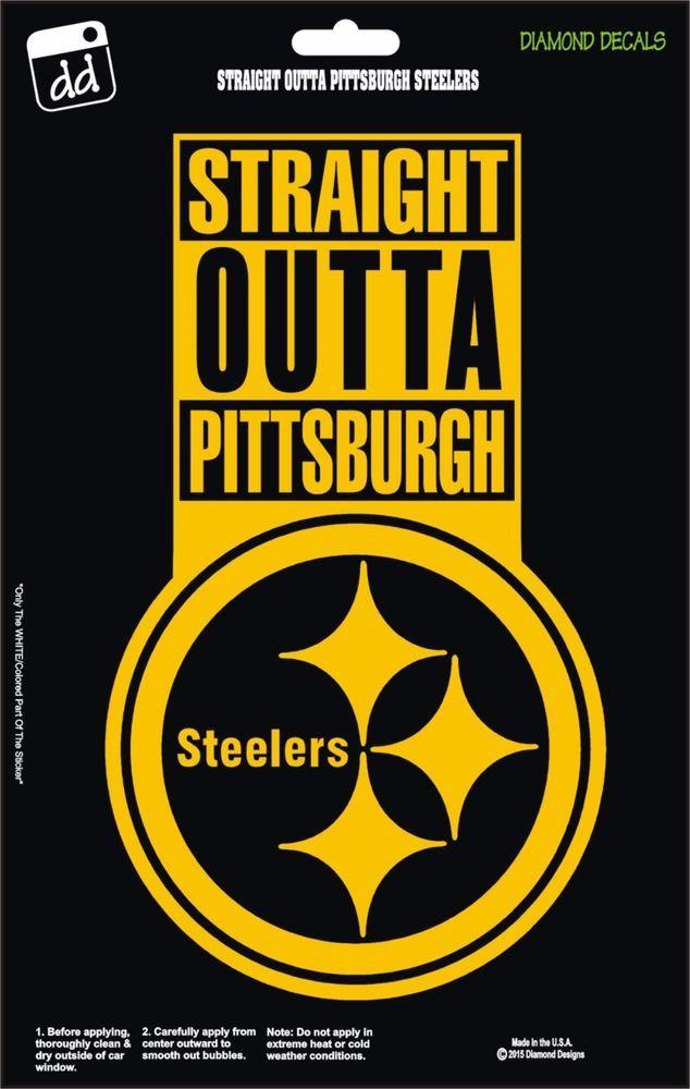Steelers Car Diamond Logo - Pittsburgh Steelers Str8 Outta NFL Football Champs Gold Vinyl Decal ...