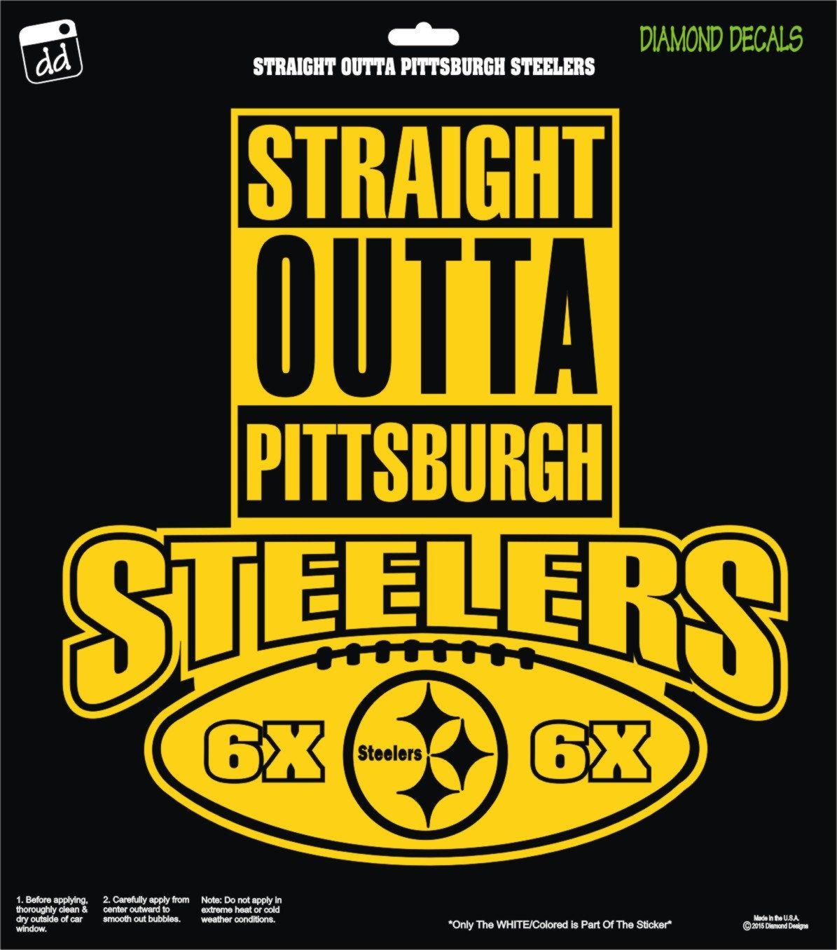 Steelers Car Diamond Logo - Straight Outta Pittsburgh Steelers NFL Football Logo Decal Vinyl ...