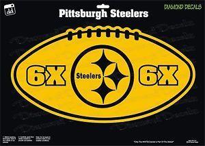 Steelers Car Diamond Logo - Pittsburgh Steelers NFL Football 6X Super Bowl Champs Logo Vinyl ...