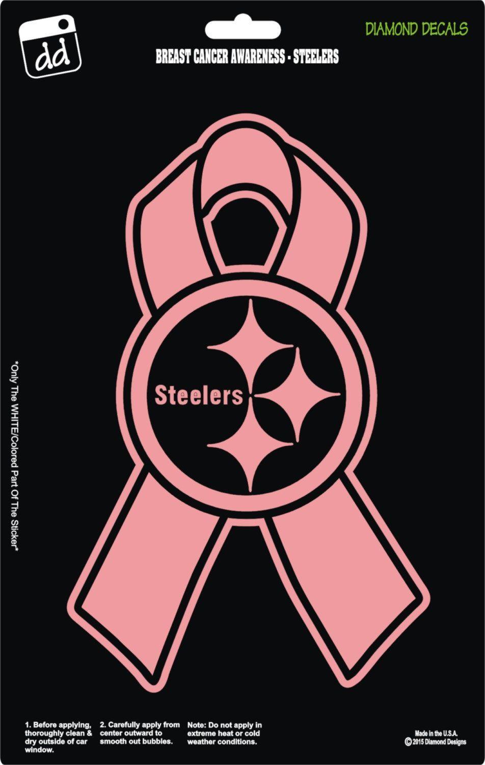 Steelers Car Diamond Logo - Breast Cancer Awareness Ribbon Pittsburgh Steelers Football Team ...