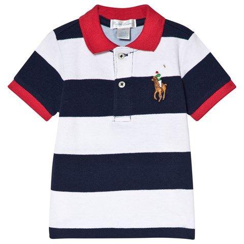 Ralph Lauren Navy Blue Polo Horse Logo - Ralph Lauren Navy and White Stripe Big Pony Polo | AlexandAlexa