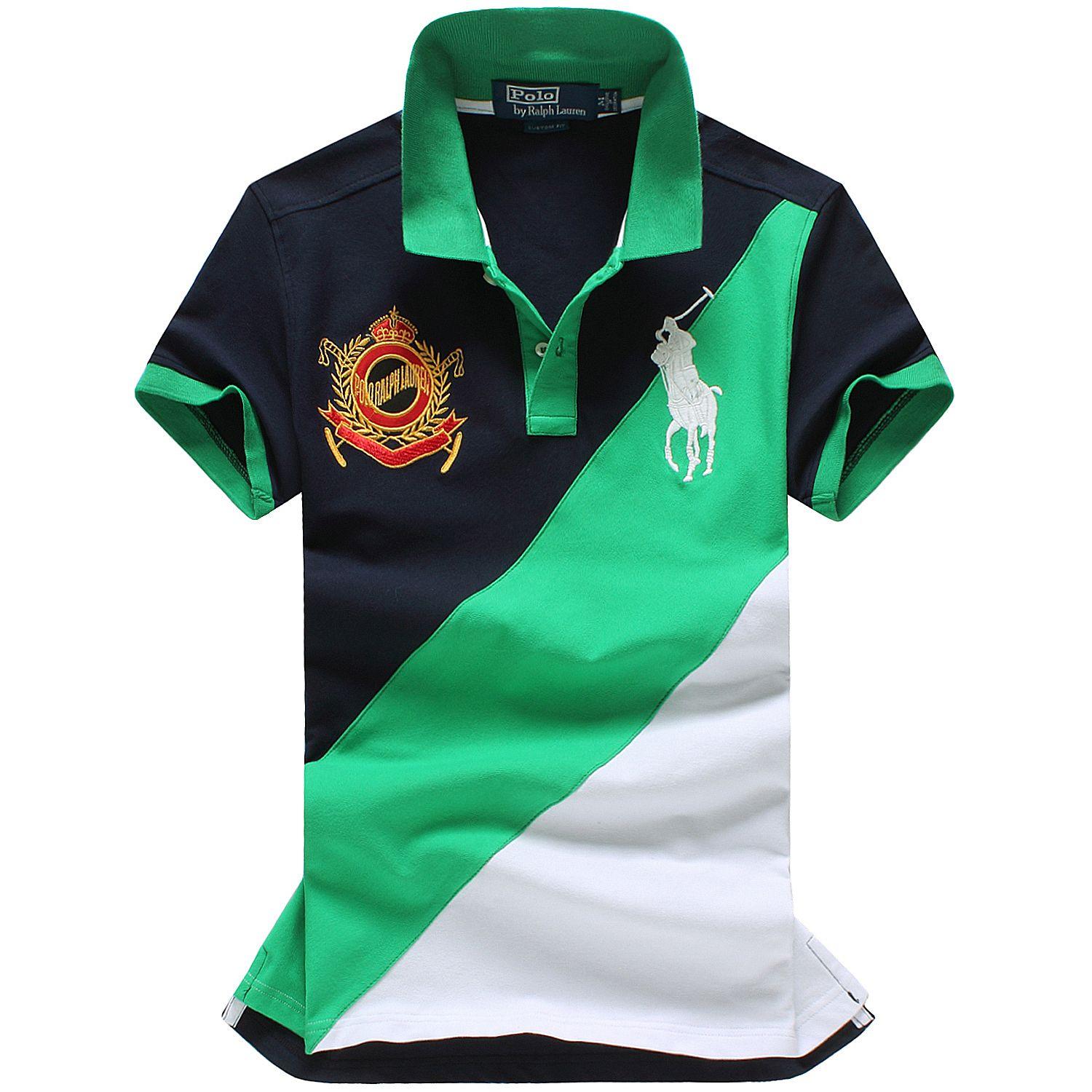 Ralph Lauren Navy Blue Polo Horse Logo - POLO RALPH LAUREN MEN BIG PONY POLO STRIPED EDGING COLLAR ARMBANDS ...