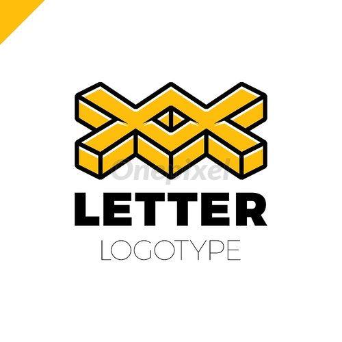 Two X Logo - Two or double Isometric Letter X logo icon design template