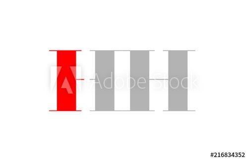 Red HH Logo - grey red number hh h h logo company icon design this stock