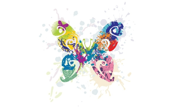 Multicolored Butterfly Logo - Multicolored Butterfly Graphic | Ai | Pinterest | Vector free, Free ...