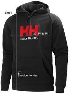 Red HH Logo - HELLY HANSEN Men's Fleece HOODIE Hooded Sweatshirt BLACK Red HH Logo