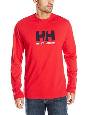 Red HH Logo - Helly Hansen Men's Hh Logo Long Sleeve Shirt Red, Large