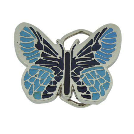 Multicolored Butterfly Logo - Single Prong Belt Buckle Multicolored Butterfly 1 1/4