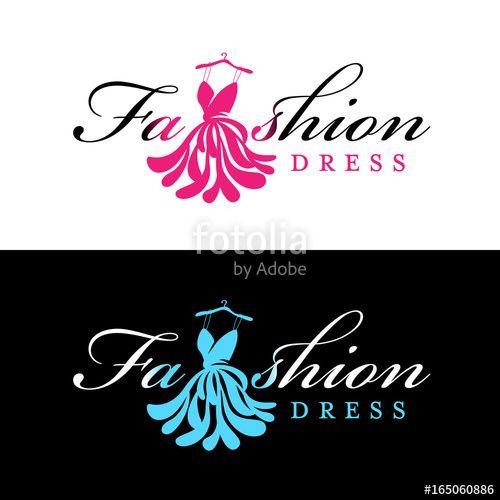 Blue Fashion Logo - Pink and blue Fashion dress logo for fashion shop and business ...