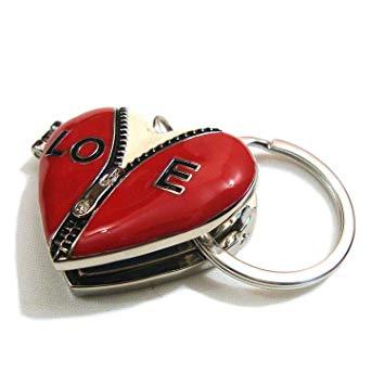Red Open Heart Logo - Tavakkal Red Open Heart Shape Love Metal Key Chain with Mirror