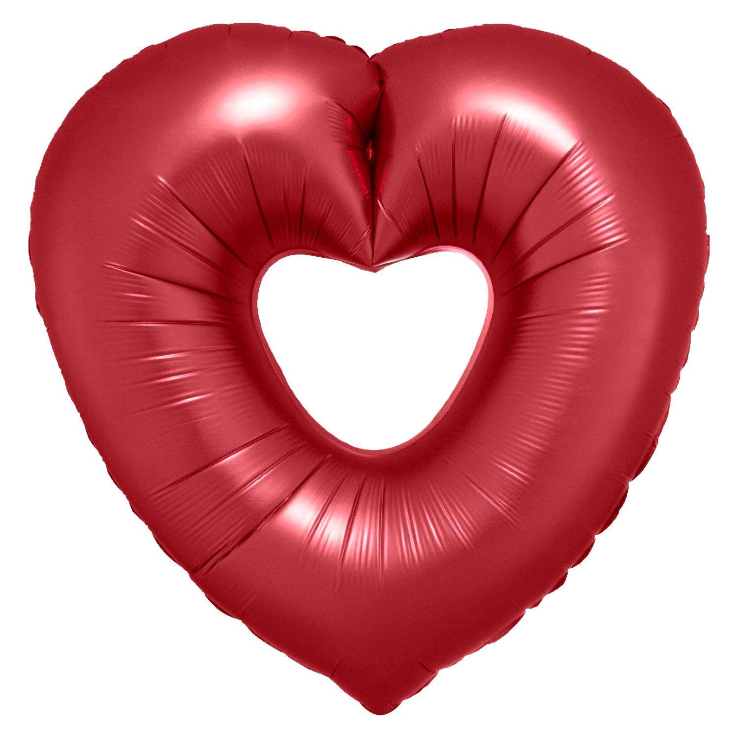 Red Open Heart Logo - Red Open Heart Super Shape Balloon Valentine's Day Love Romantic