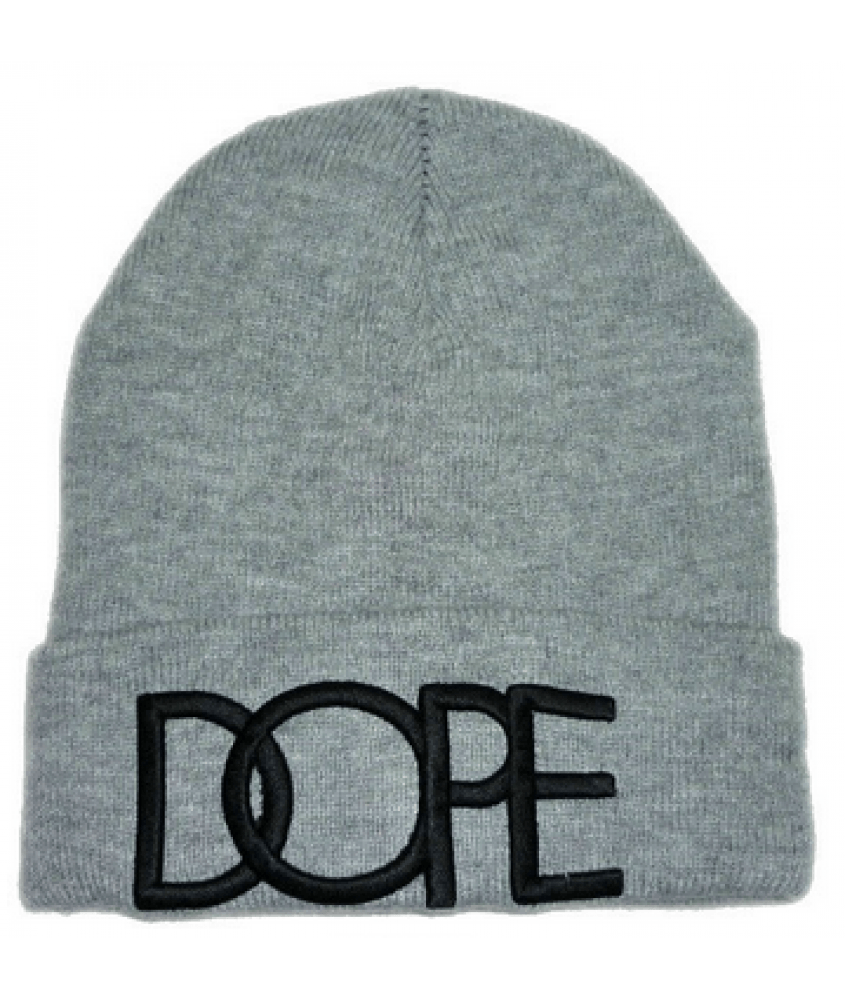 Dope Couture Logo - Dope Couture Dope Logo Beanie Hat (Gray)