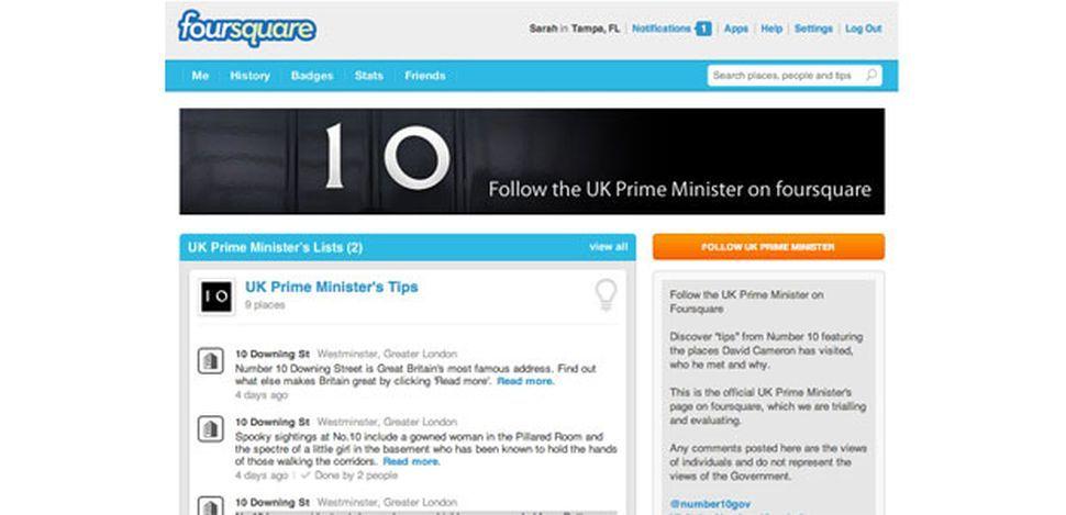 Official Foursquare Logo - PM David Cameron joins LinkedIn, Foursquare