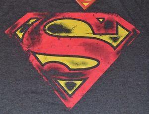 Distressed Superman Logo - Distressed Superman LOGO Style DC Comics Adult T Shirt Officially