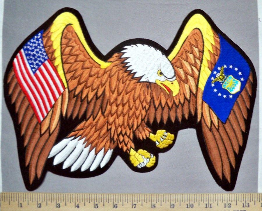 Large Air Force Logo - 5749 R - Large Eagle With American Flag - Air Force Logo - Back ...