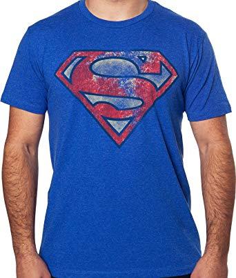 Distressed Superman Logo - Men's DC Comics Distressed Superman Symbol T Shirt: Clothing