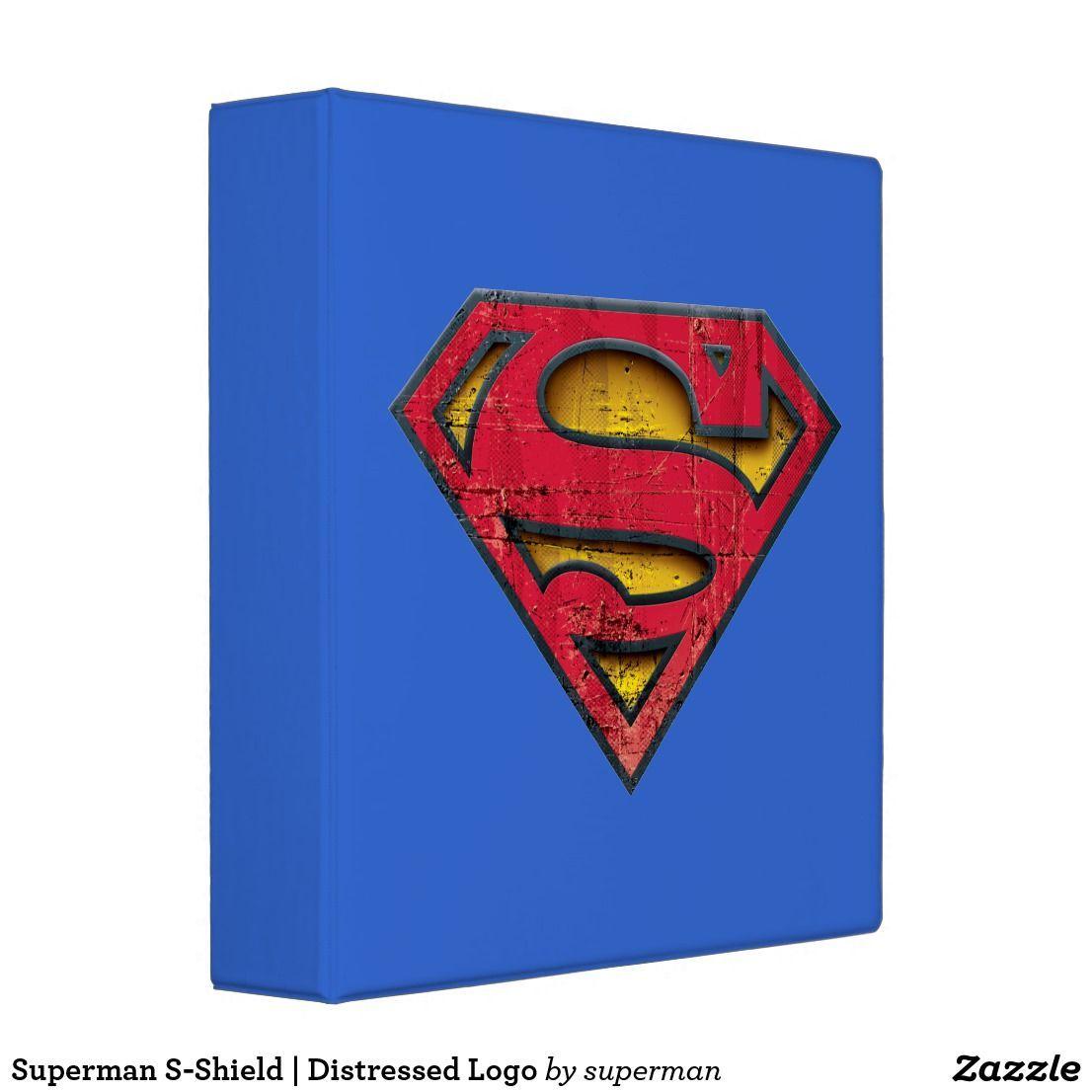Distressed Superman Logo - Superman S Shield. Distressed Logo 3 Ring Binder. Superman