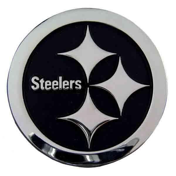 Black and White Steelers Logo - Pittsburgh Steelers Premium Metal Auto Emblem