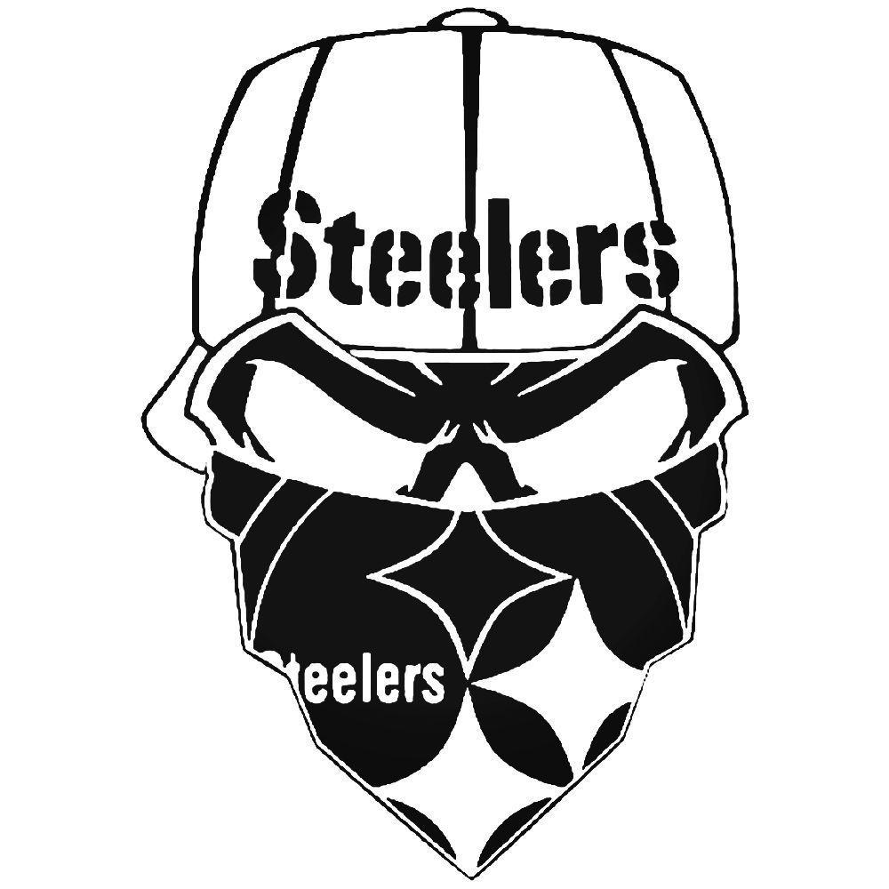 Black and White Steelers Logo - Steelers Skull Maskinner Vinyl Decal Sticker